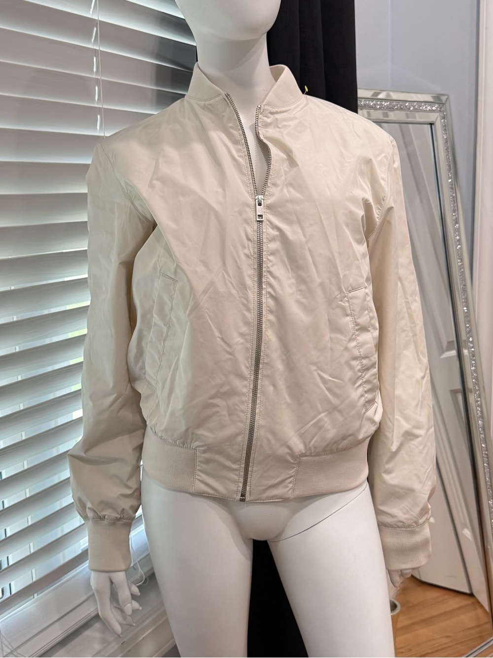 Unisex H&M Cream Lightweight Bomber Jacket